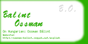 balint ossman business card